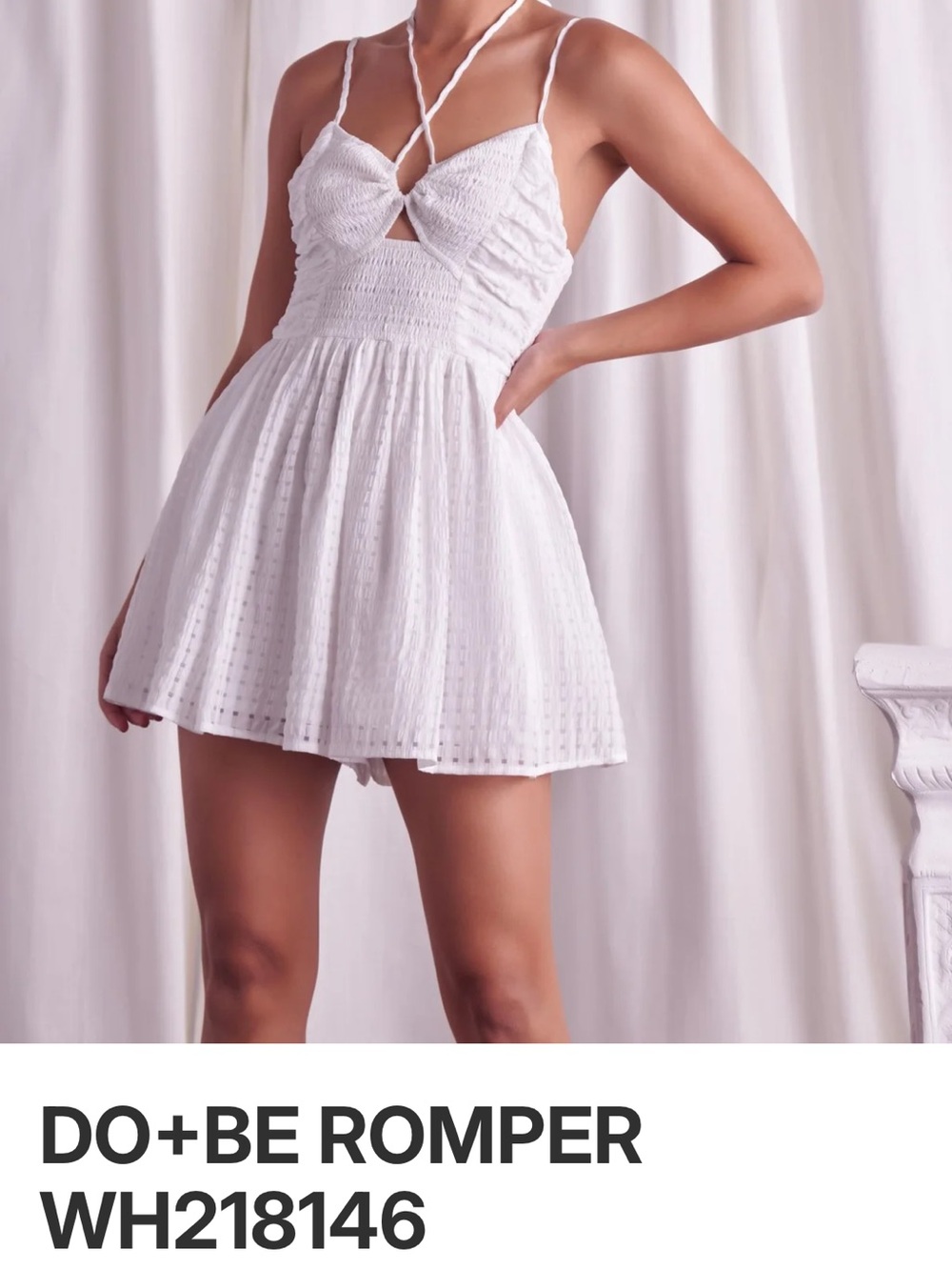 NWT Do+Be White Eyelet Romper Dress - Strappy Summer Mini